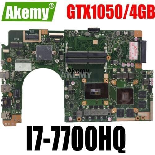 For Asus VivoBook Pro 15 N580G N580GD NX580G NX580GD Laptop Motherboard Mainboard With/ GTX1050/4GB I7-7700HQ