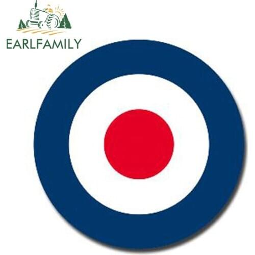 EARLFAMILY 13cm x 13cm Glossy Vinyl Stickers RAF Roundel The Who Mod Target Vespa Reflective Car Sticker Waterproof Car Styling