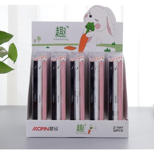 90pcs Gel Pens Rabbit eating radish black gel-ink Pen Student pens for writing Cute stationery office school supplies 0.35mm
