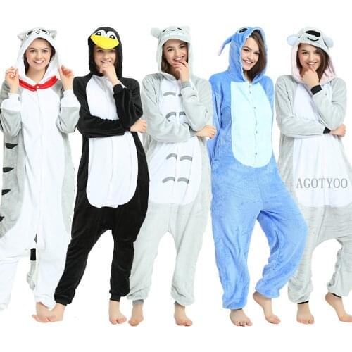 Totoro Animal Onesies Unisex Winter Totoro Unicorn Cartoon Onesie Women Nightwear Anime Costume Adults Flannel Sleepwear Pajamas