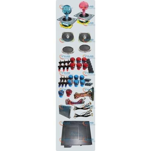 Arcade Bundle With 412 in 1 PCB,Power Supply,illuminated Joystick,illuminated button,Microswitch,jamma harness,Speaker,GND Wire