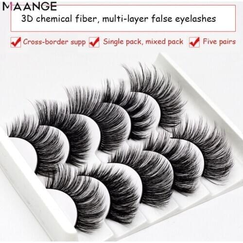 MAANGE 5/8 Pairs 9D/3D Mink Lashes Natural False Eyelashes Dramatic Volume Fake Lashes Makeup Eyelash Extension Silk Eyelashes