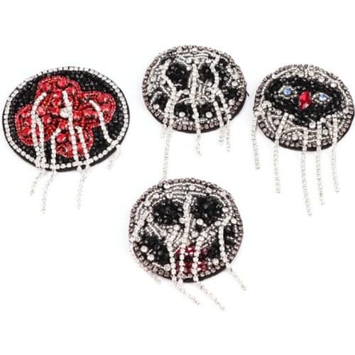 Maxsin 1 Pc High Quality Handmade Beaded Cute Colourful Rhinestone Tassel Flower Clothing Accessories Handbag Shoe Hat Patch DIY