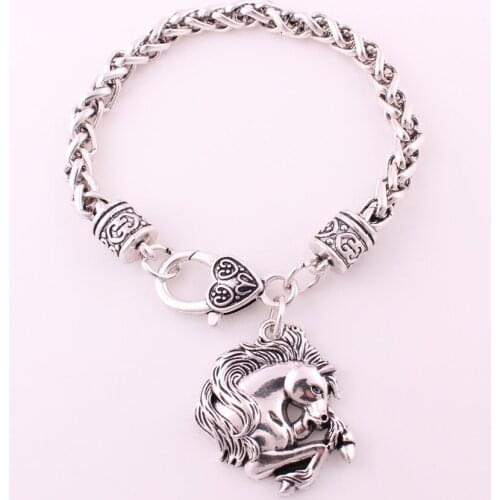 New Arrival antique sliver plated Horse charm Bracelet
