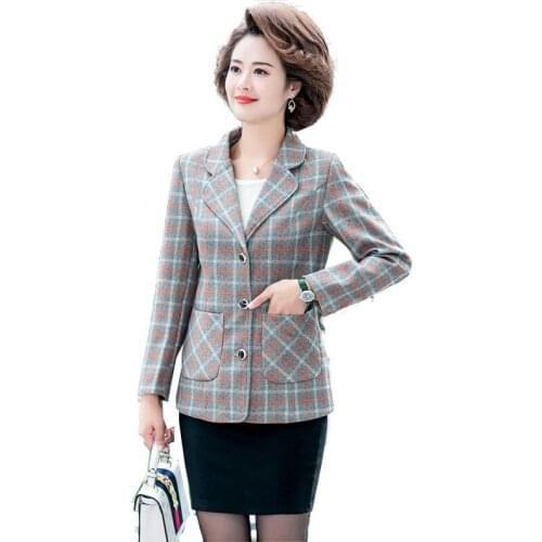 Middle-Aged Mothers Wear 2021 Spring And Autumn New Tops Slim Short Small Suit Large Size 5XL Single-Breasted Women Jacket L349