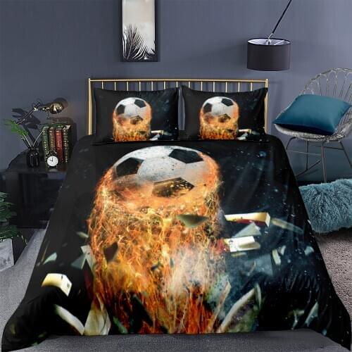 3D Football Design Duvet Cover Set Bedding Sets Quilt Covers Pillow Cases Full Double Single King Queen Size Custom Bedding Sets