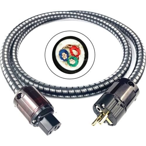 Audiophile OFC HiFi Audio AC Power Cable 3*4mm Conductor P-079 Plug EU/AU/US Version