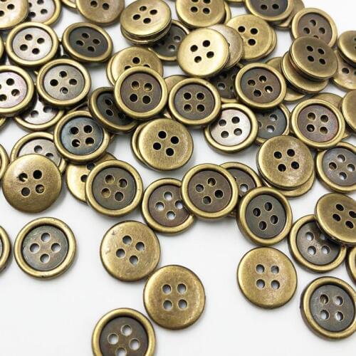 10/50/100pcs Bronze Plastic Buttons 12mm Sewing Craft 4 Holes