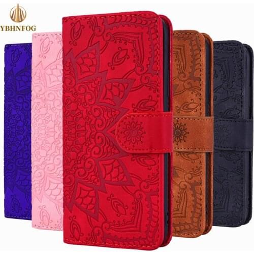 Mandala Flower Flip Case For Huawei Y6 2018 Y5 Y7 Pro P20 Lite 2019 P30 P40 P Smart 2020 Mate 10 20 30 Pro Leather Wallet Cover