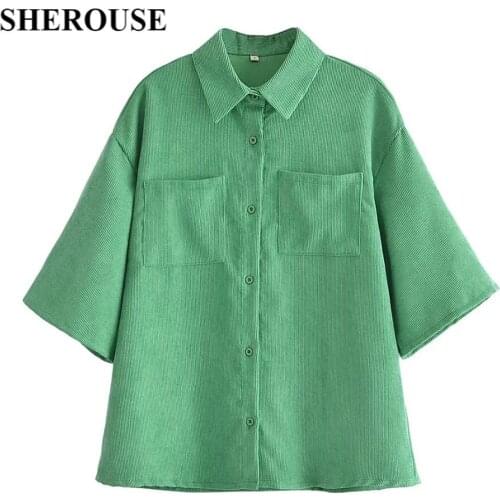 Зеленые блузки Sherouse China At AliExpress