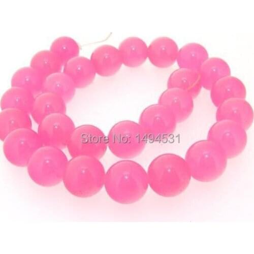 Hig Quality Pink Stone Round 10MM Loose Beads Gem Jewelry One Strand 15 Inches - Free Shipping