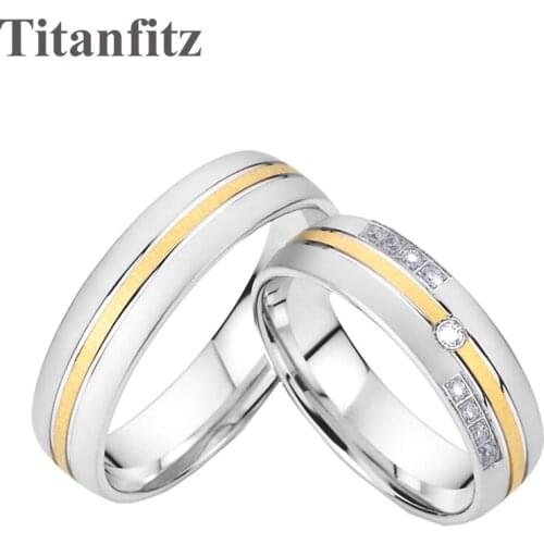 High quality titanium wedding rings set for couple men and women LOVE Alliances anniversary marriage ring