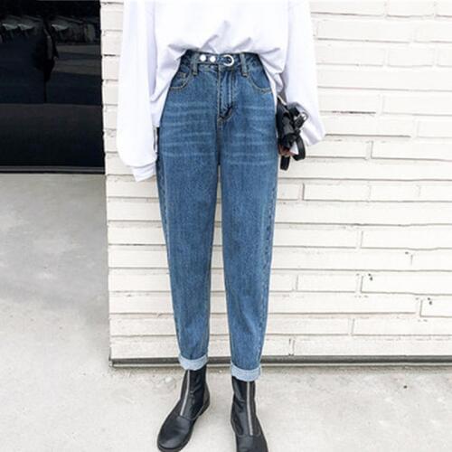 Women Jeans loose 2020 spring autumn new high-waist wide legs were Womens creamy-white radish pants trousers XS F1251