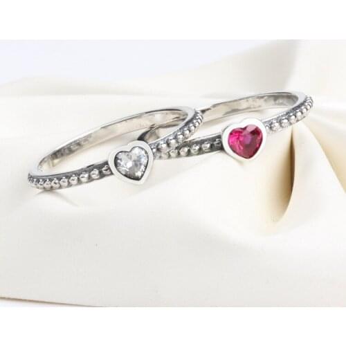 925 sterling silver pan ring heart-shaped ring classic love female ring