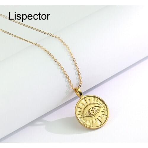 Lispector 925 Sterling Sliver Gothic Punk Gold Color Evil Eye Pendant Necklace for Women Simple Charm Hip Hop Rock Jewlery Gifts