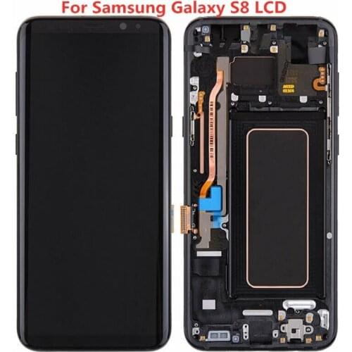 Original For Samsung Galaxy S8 LCD With Frame G950 G950F G950U Touch Screen Touch Screen Assembly With lines or black dots