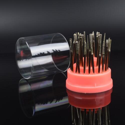 YZWLE 1 Pc New Exhibition Stand Displayer Nail Drill Bit Holder Professional Nail Art Manicure Tools Nail Drills Box