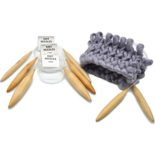 15/20/25mm Circular Wood Knitting Needles with Plastic Tube Sweater Crochet Hook