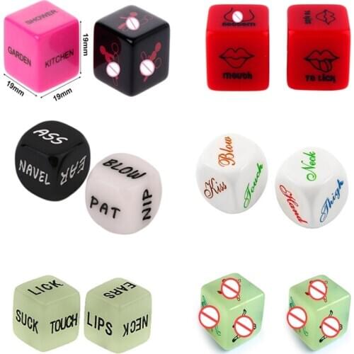 2Pcs 6 Side Funny Sex Dice Acrylic Cube Love Dice Erotic Dice Positions Sexy Romance Love Game Flirting Toy for Adult Couples