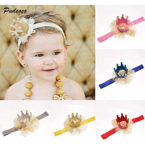 2019 Brand Baby Girls Flower Hairband Gifts Princess Crown Headband Tiara Party Soft Hair Accessories Costume Headwear