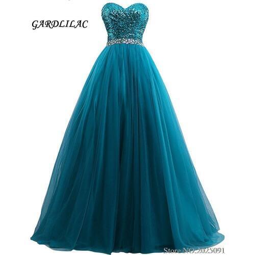 2019 Sweetheart BlingBling Top Quinceanera Dresses Tulle Crystal Beads Ball Gown Long Prom dress Vestidos de 15 Anos
