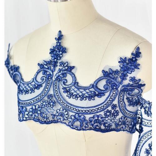 3Yards/Lot 12 color Refined Luxury with Continental Car Bone Sequined Lace Wedding Dress Accessories Lace Trim RS342