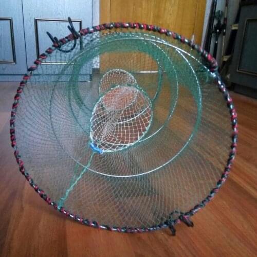 30CM Width 60CM Length Portable Foldable Shrimp Crab Baits Cast Mesh Multi-Holes Fishing Net Set Trap Cast Dip Cage