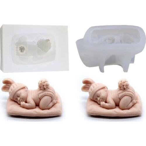3D Sleeping Baby Silicone Chocolate Candy Fondant Mold Handmade Soap Candle Mold Silicone Molds Resin Mould Skeleton