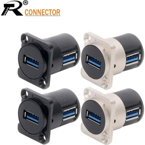 4Pcs/Lot USB3.0 Docking Bend Angle Female Connector Solder-free Panel Mount Converter D-type Module