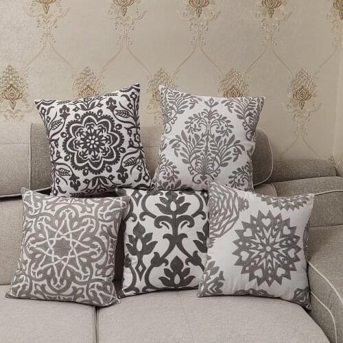 45*45cm Nordic Embroidered Cushion Cover for Home Decor Bed Sofa Chair Throw Pillowcase Cotton Geometric Pillow Cover Wholesale