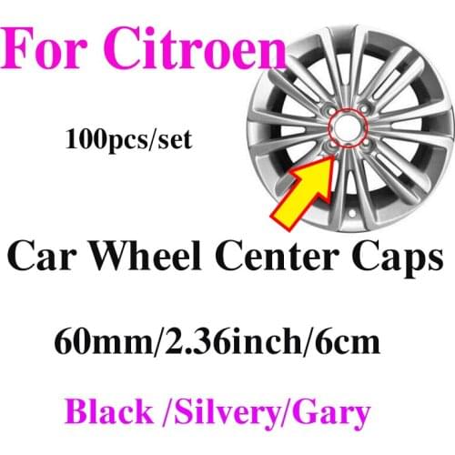 60mm 2.36inch Auto Car Wheel Hub Rims Cap Wheel Center Covers Black Silvery for PicassoC2/C3/C4C5/C6/C8/DS3/DS4/DS5 Car Styling