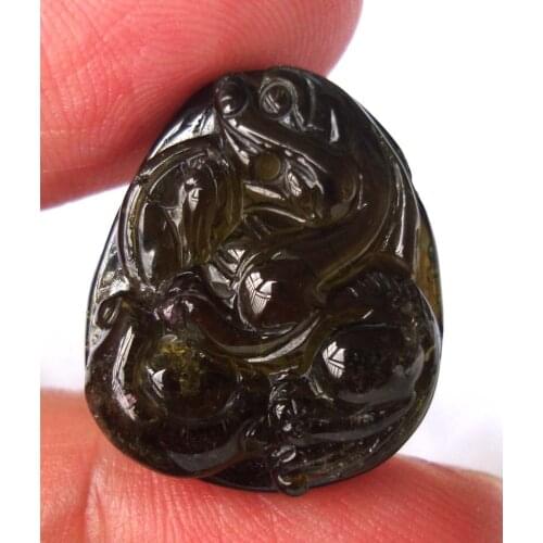 Free Shipping Natural Tourmaline Carved Tiger Pendants Women Jewelry Accessories Weddings Parties Birthday Gift