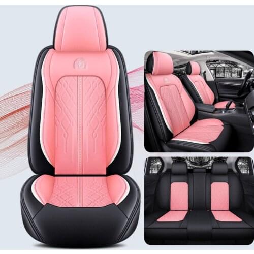 Car Seat Cover Front/Rear Vehicle Cushion Not Moves Universal Pu Leather Black/Red Non-Slide For Renault Clio X9 X45