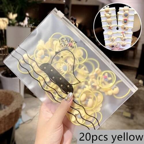 300pcs/Bag Striped Lovely Style Kids Elastic Hair Bands 6 Colors Mixing Childrens Head Rope Hair Accessories For Girls