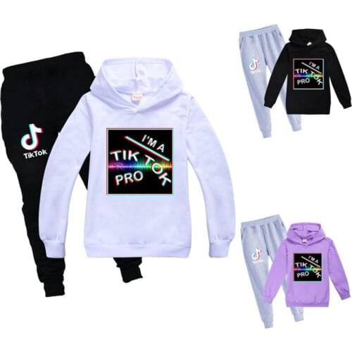 TIK TOK Kids clothes boys girls cotton autumn and spring sweatshirts hoodies tops + pants pullovers 2pcs sportswear
