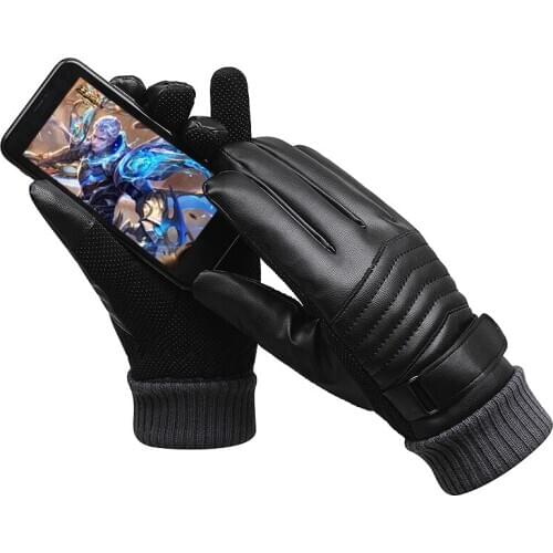 Breathable Full Finger Motorcycle Gloves Leather Racing Motocross Gloves Touch screen GlovesWindproof