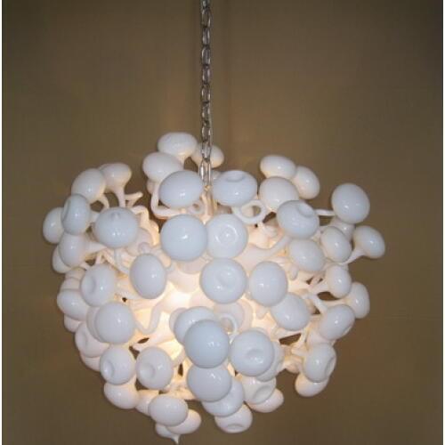 Chinese LED Chandelier Modern Hand Blown Glass White Chandelier Custom Made Chihuly Style Chandelier