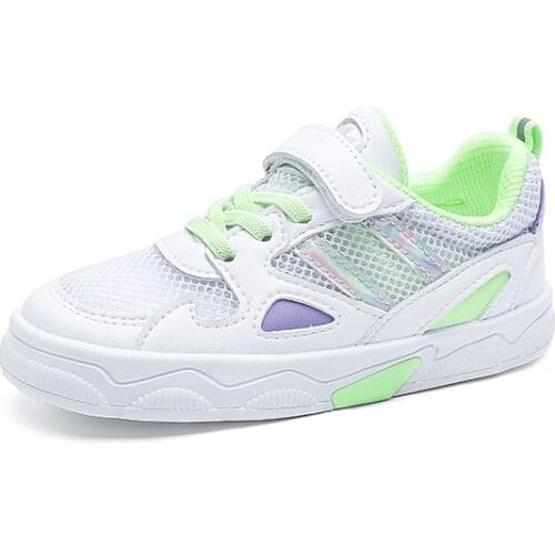Childrens Mesh Sneakers White Velcro MD Material Girl Gift Boy Sports Kids Shoes