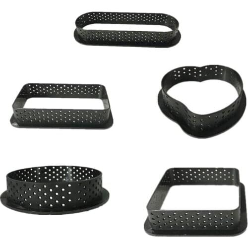 Round Square Heart Mousse Cheese Perforated DIY French Dessert Mold Cake Tart Ring Kitchen Baking Tool