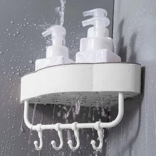 Multifunctional Bathroom Corner Storage Rack With Hook Draining Design Space Saving Separable Kitchen Storage Box Plastic Racks