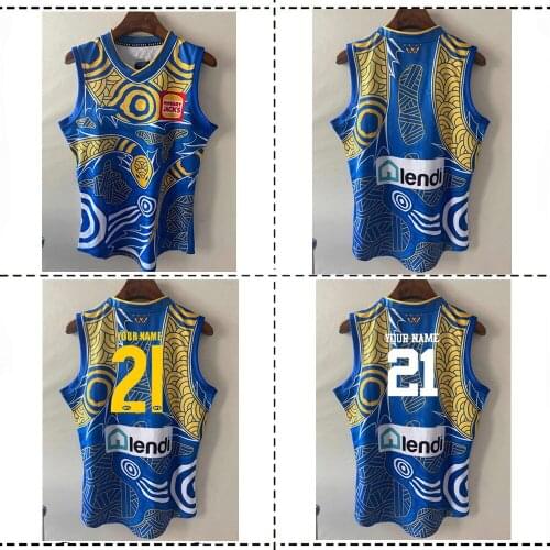 2021 WEST COAST EAGLES HOME GUERNSEY 2021/2022 West Coasts Eagles Guernsey INDIGENOUS RUGBY JERSEY size S--3XL