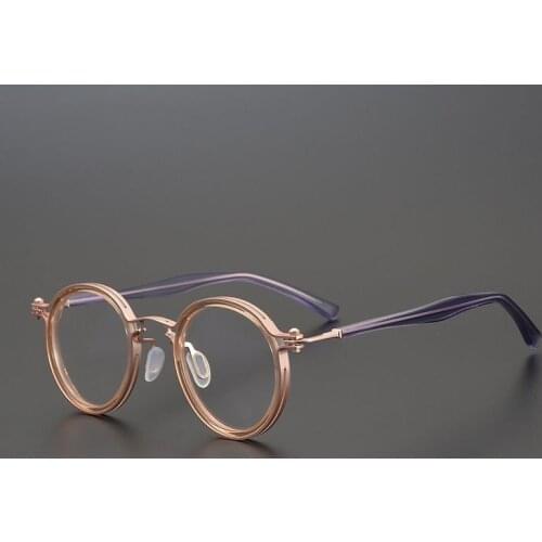Japan Handmade Titanium Round Frame Vintage Men Glasses Super Light High Quality Eyeglasses Women Myopia Oculos