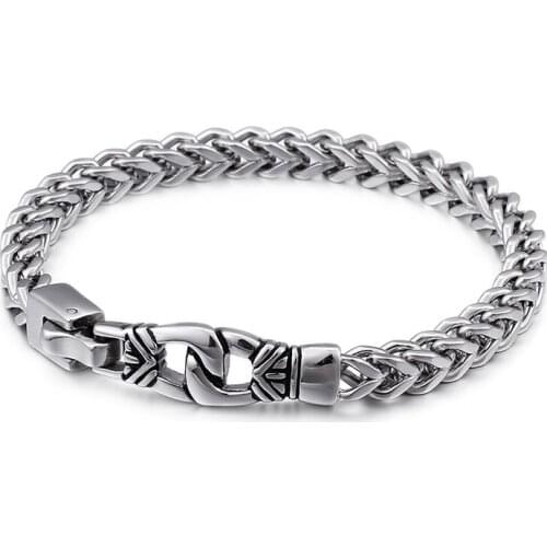 Mens keel fashion bracelet Titanium steel simple steel bracelet