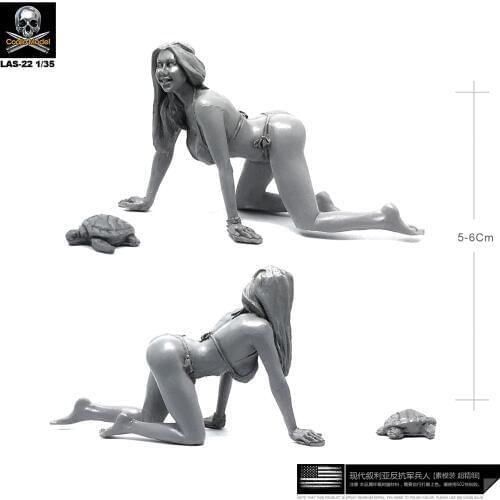 1/35 Resin Kits Foreign Sexy Bikini Beauty Resin Soldier Self-assembled Las-22