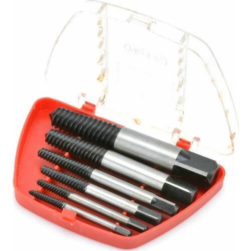 EVANX 6pcs Screw Extractor Drill Bits Guide Broken Damaged Bolt Remover Center Drill Bits Easy Out