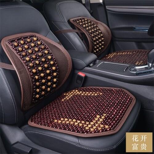 Factory Direct 2020 New Style Auto Pillow Seat Cover Household Car Wooden Beads Lumbar Support Pillow Wholesale