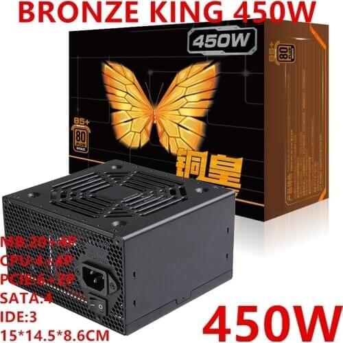 New PSU For Super Flower Brand ATX GTX1070Ti Wide Voltage Mute Power Supply Rated 450W Peak 550W Power Supply BRONZE KING 450W
