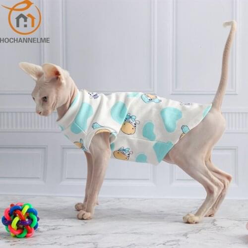 Sphinx Devon Cat Clothes Spring Summer Cotton Knitted Breathable Anti-allergy Vest Dog Clothes For Small Dog