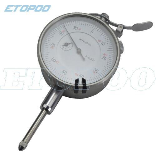 Shock Proof 0-0.5Inch Indicator 0.001" Inch Dial Indicator With Handle 0-10mm Dial Thickness Gauge 10mm 0.01mm Metric Indicator