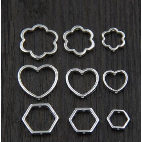 100% 925 Silver Heart-shape Spacers DIY Jewelry Flower Beads Sterling Silver Jewelry Spacers DIY Bracelet Spacers